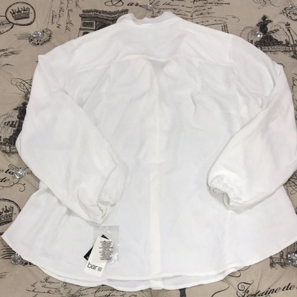 Bar III Trendy Plus Size Ruffled Button-Up Blouse - Picture 6 of 9